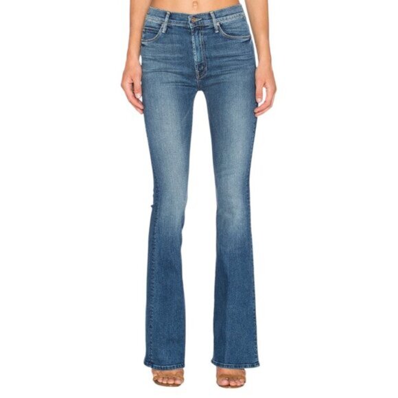 Mother High Waisted Cruiser Flare Leg Jeans Bushwhacked Wash - Picture 1 of 12